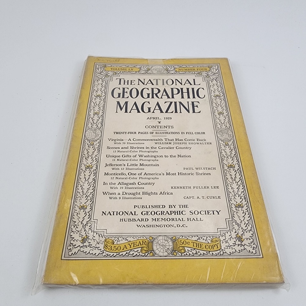 National Geographic Magazine April 1929 No Insert